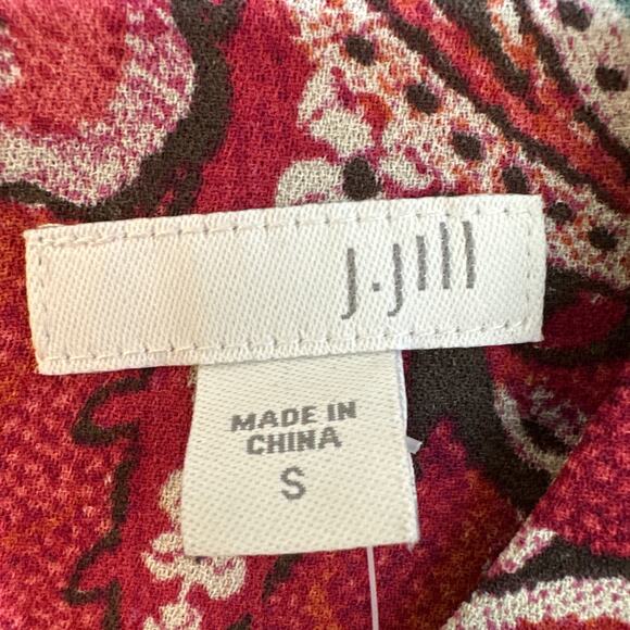 J.Jill Red Paisley Long Sleeve Blouse Size Smal NWT - Picture 6 of 6
